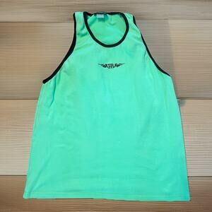 Hot Bodz Tank Top Mens 3X Green Y2K Athletic Streetwear Gym USA Ringer Style